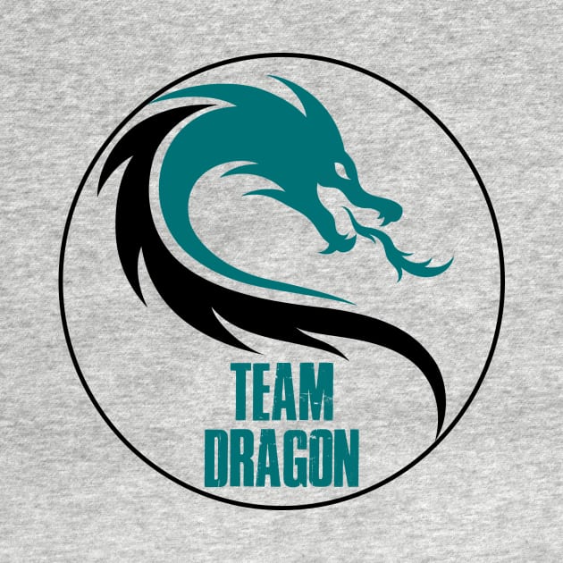 Team Dragon t-shirt - green and black large logo by Cole Denton